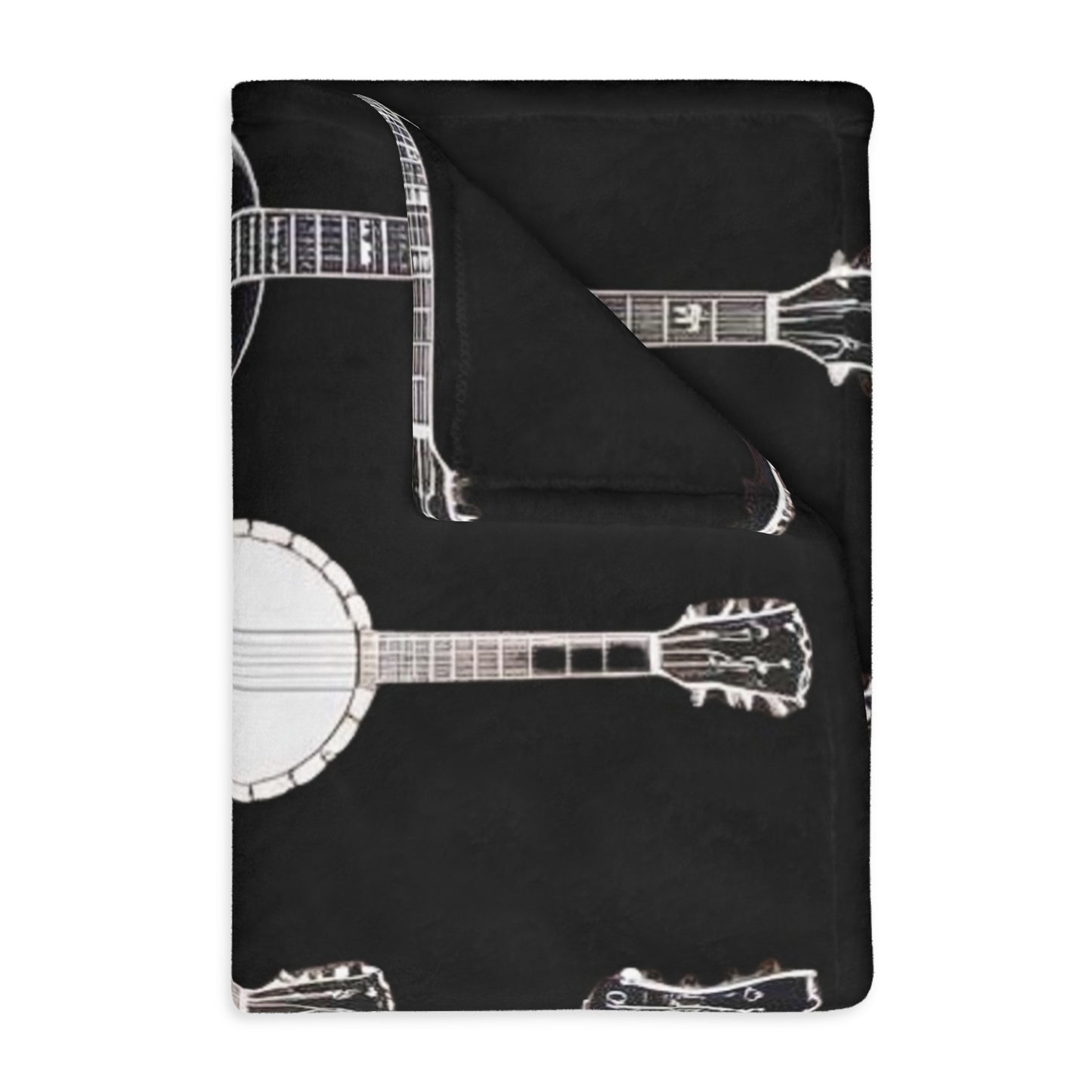 Banjo Guitar Velveteen Microfiber Blanket (Two-sided print)