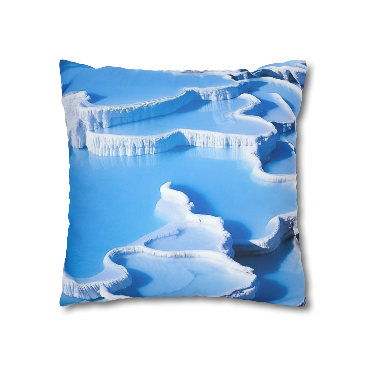 Aqua Blue Faux Suede Square Pillowcase