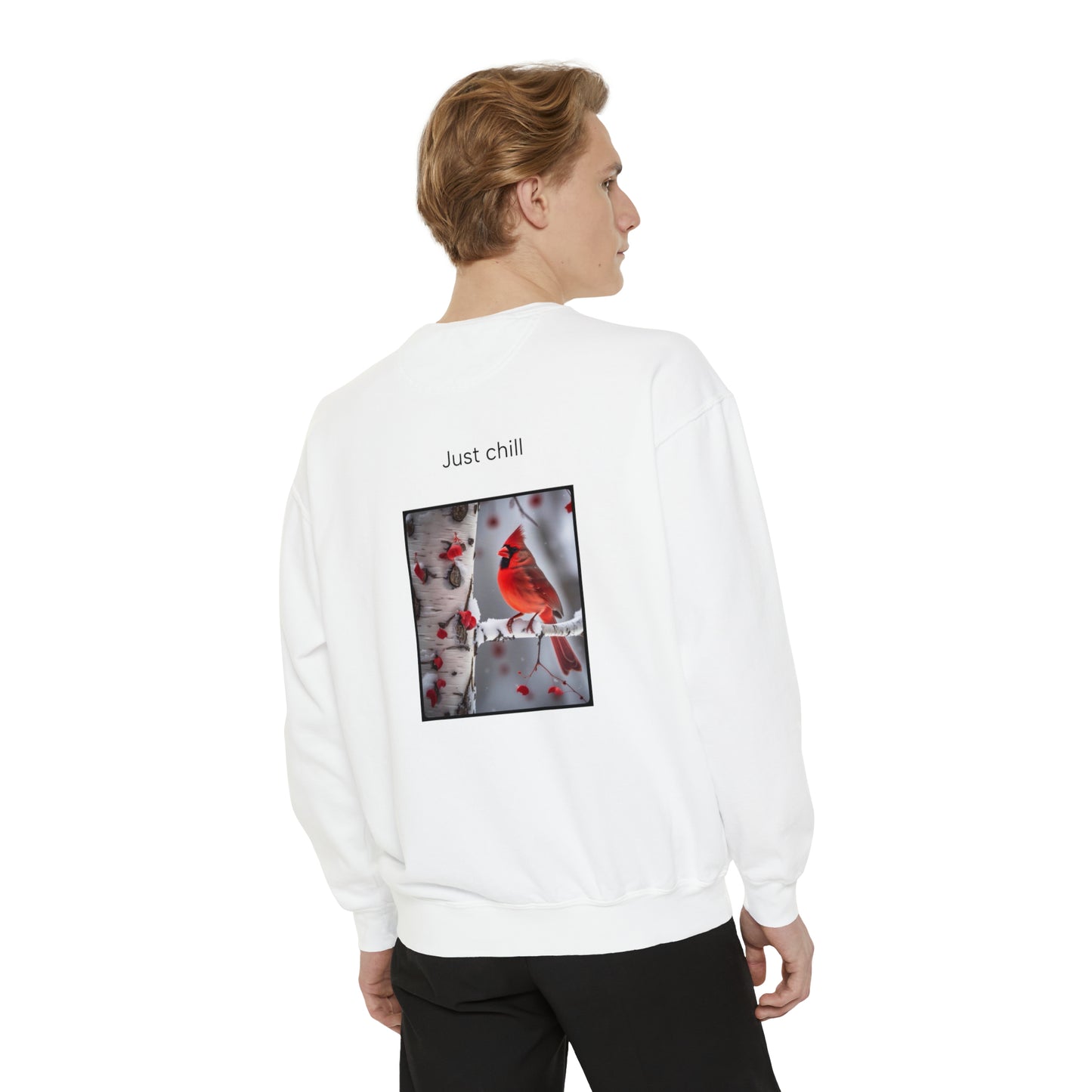 Cardinals in the Snow Unisex Garment-Dyed Sweatshirt