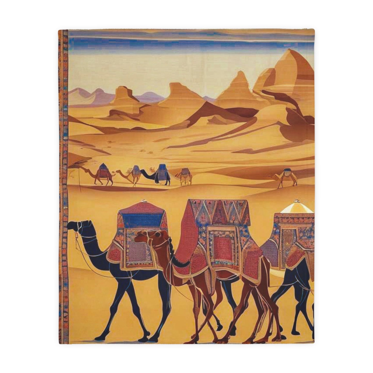 Arabian Sands Velveteen Microfiber Blanket (Two-sided print)