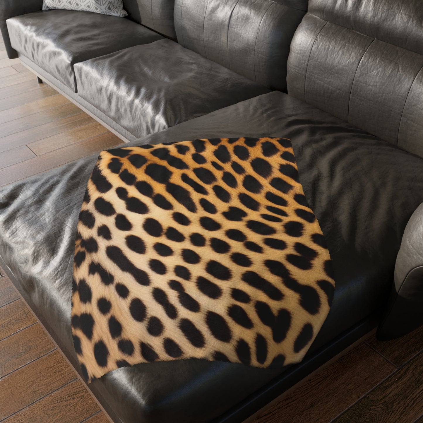 Cheetah fur Velveteen Microfiber Blanket (Two-sided print)