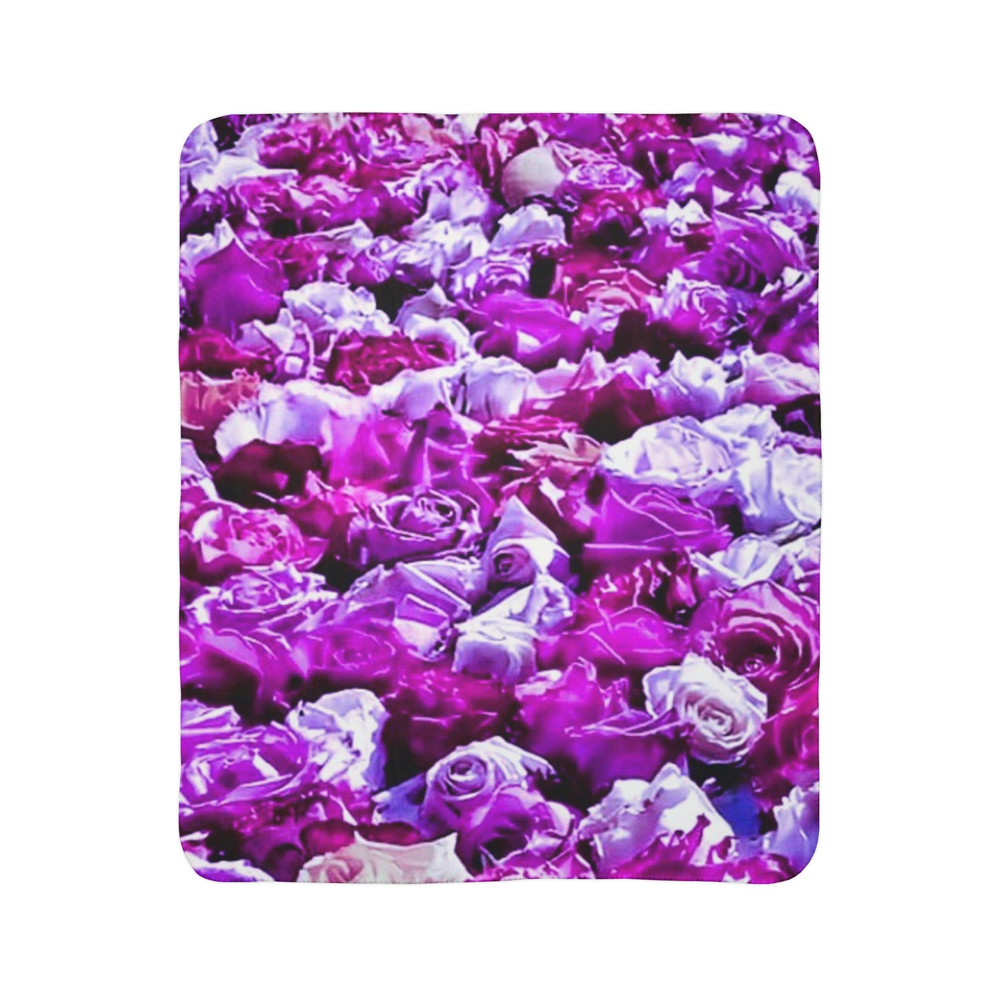 Pink Roses Fleece Sherpa Blanket