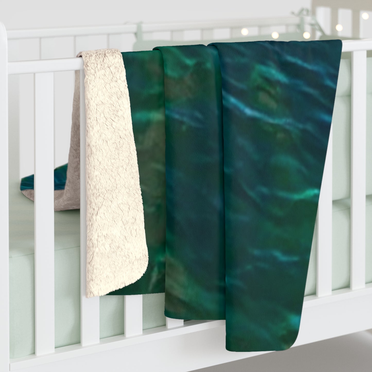 Deep Sea Green Sherpa Fleece Blanket