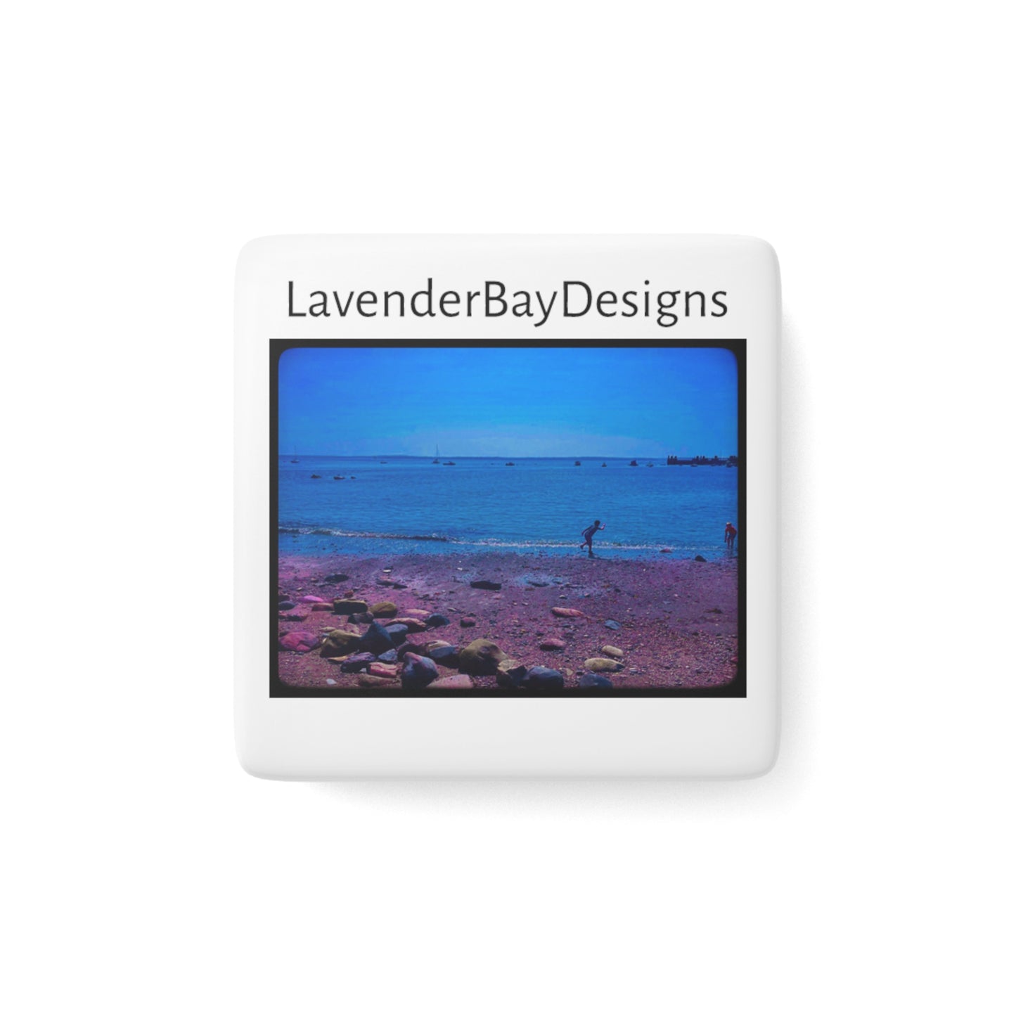 LavenderBayDesigns Shop Porcelain Magnet, Square