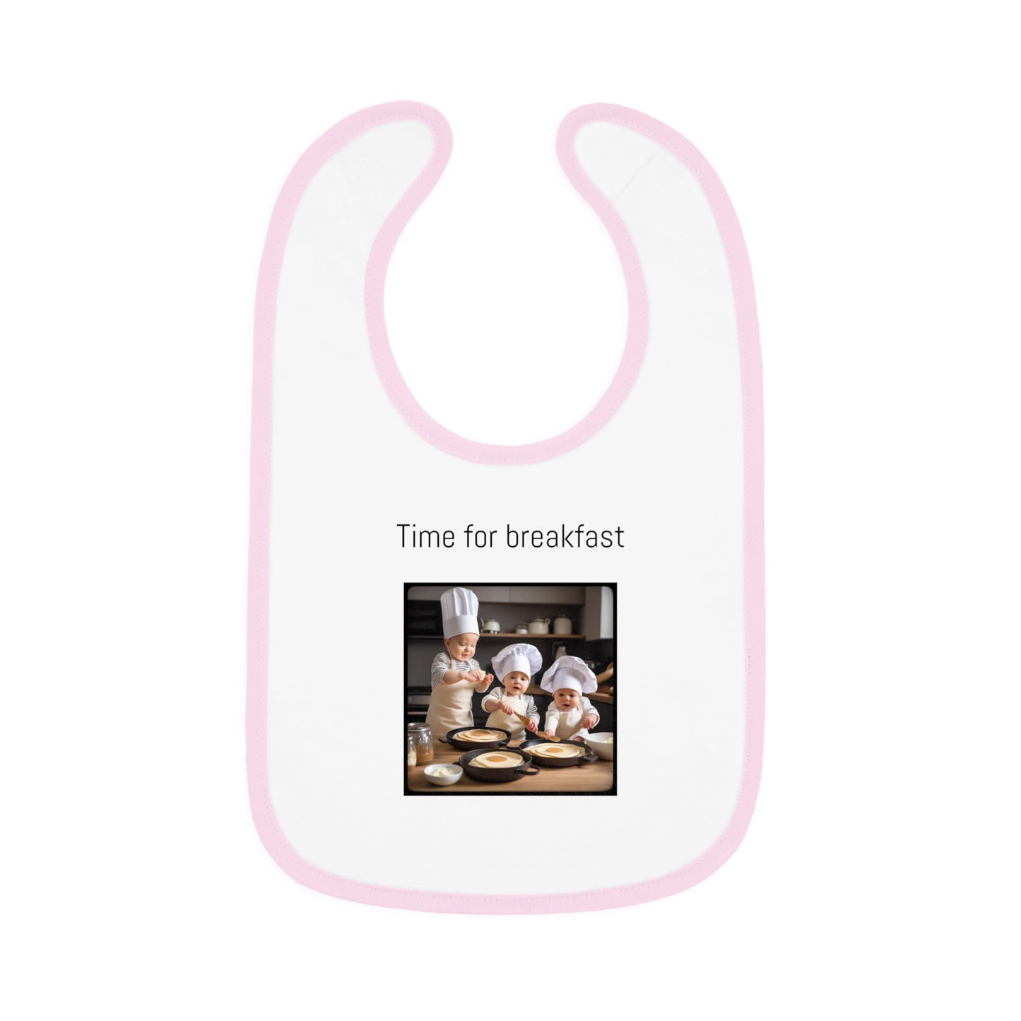 Pancakes Baby Contrast Trim Jersey Bib