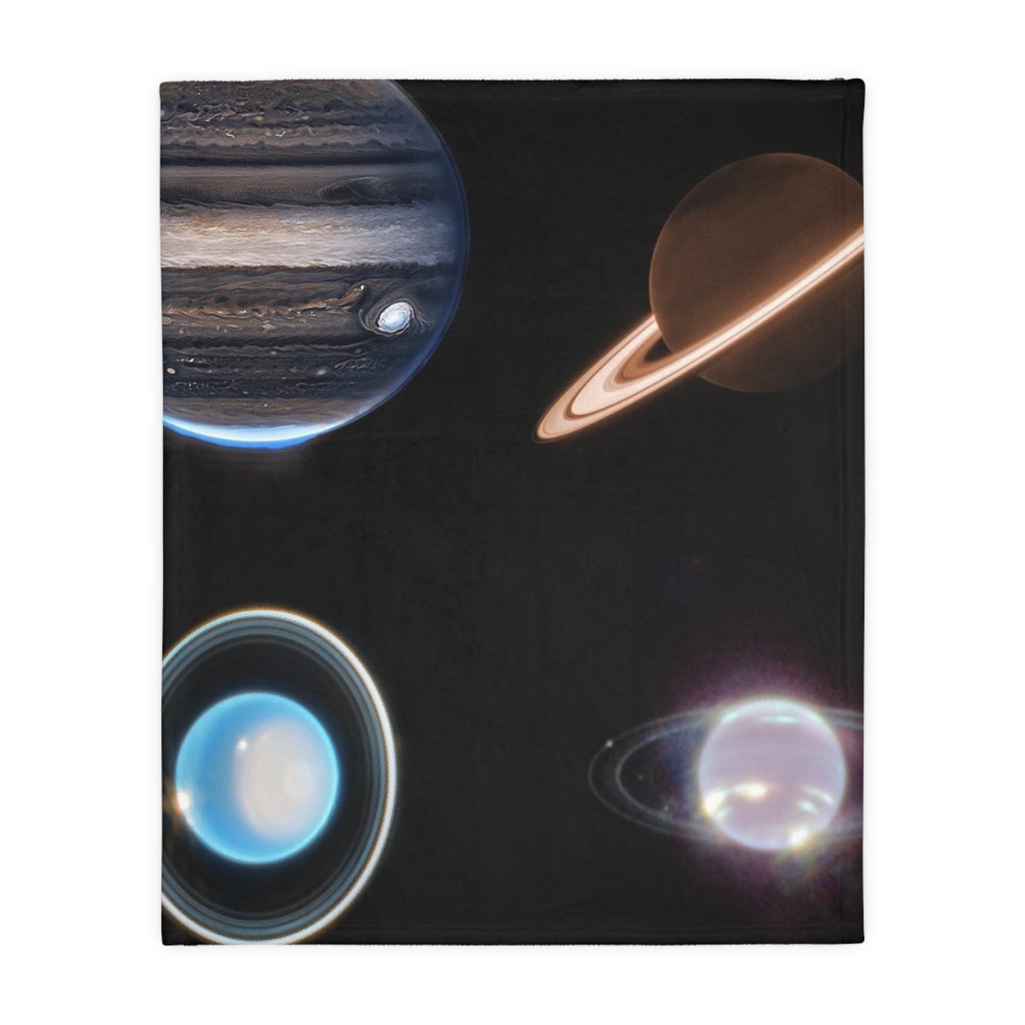 Space Planets Velveteen Microfiber Blanket (Two-sided print)