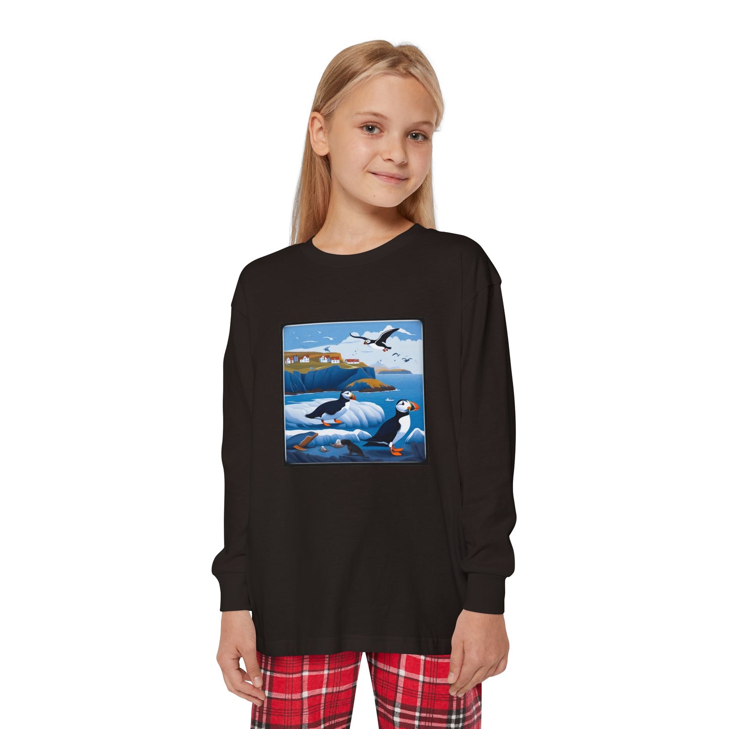 Puffin Sea Youth Long Sleeve Holiday Outfit Set