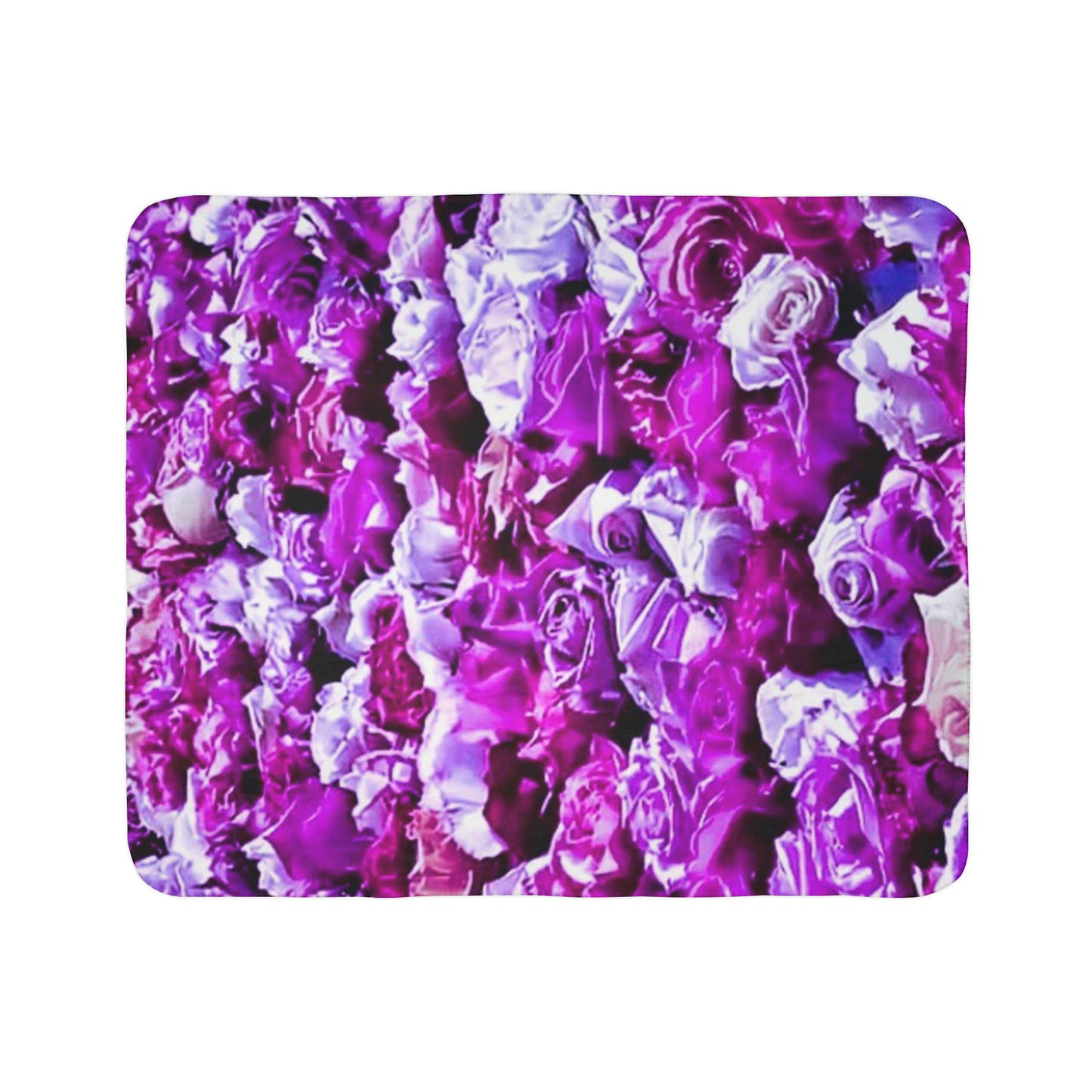 Pink Roses Fleece Sherpa Blanket