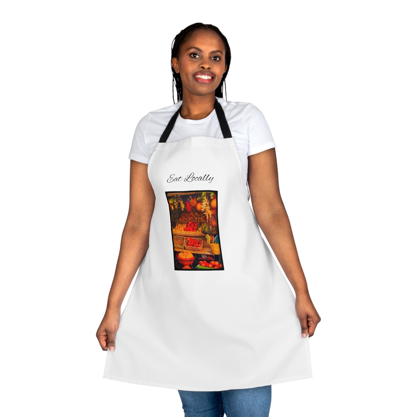 Eat Locally Apron, 5-Color Straps (AOP)