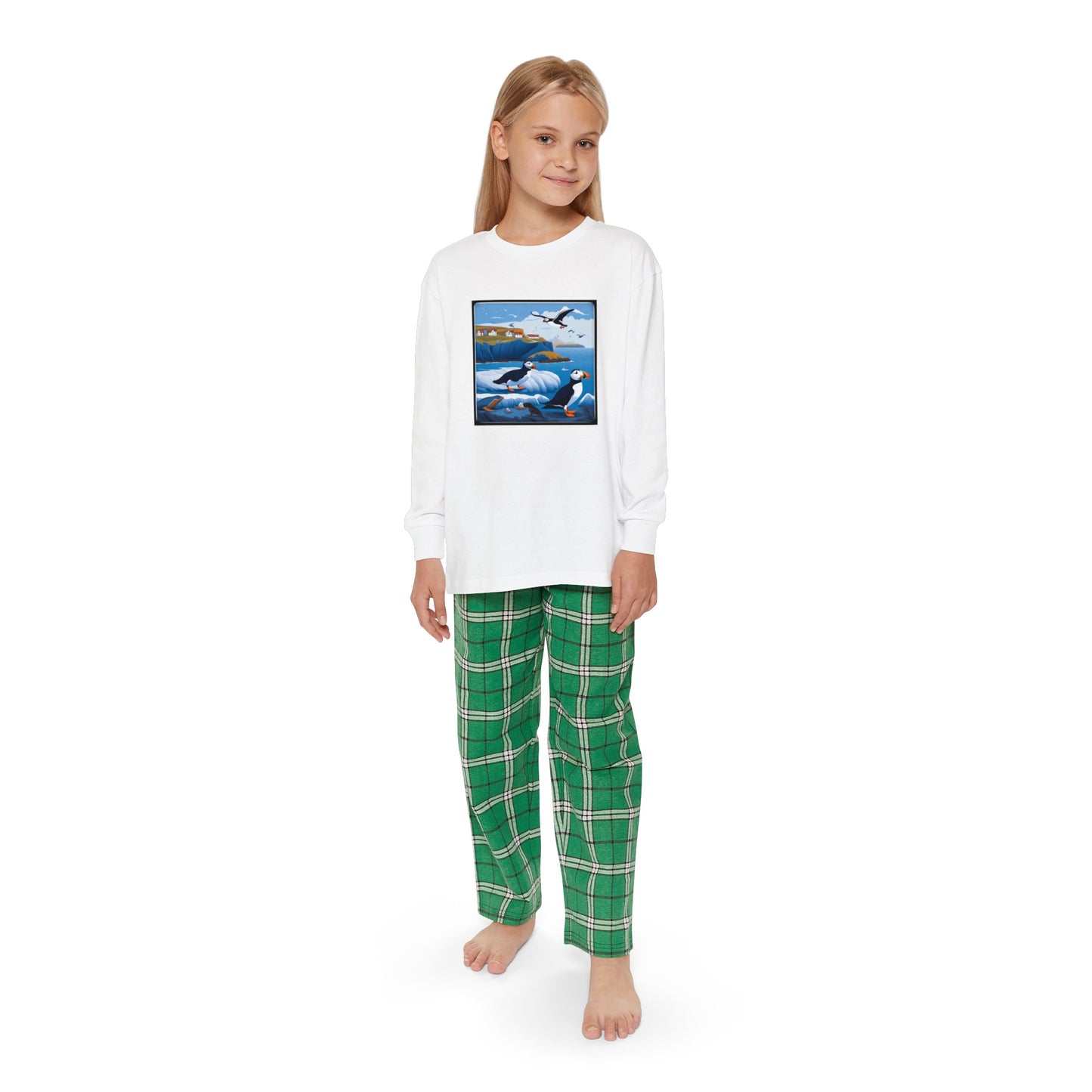 Puffin Sea Youth Long Sleeve Holiday Outfit Set