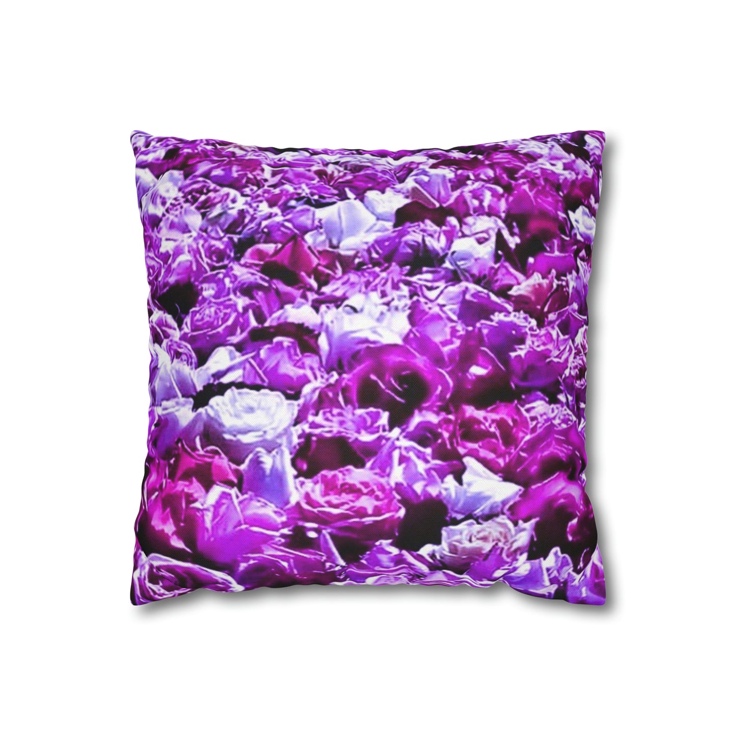 Pink Roses Spun Polyester Square Pillowcase