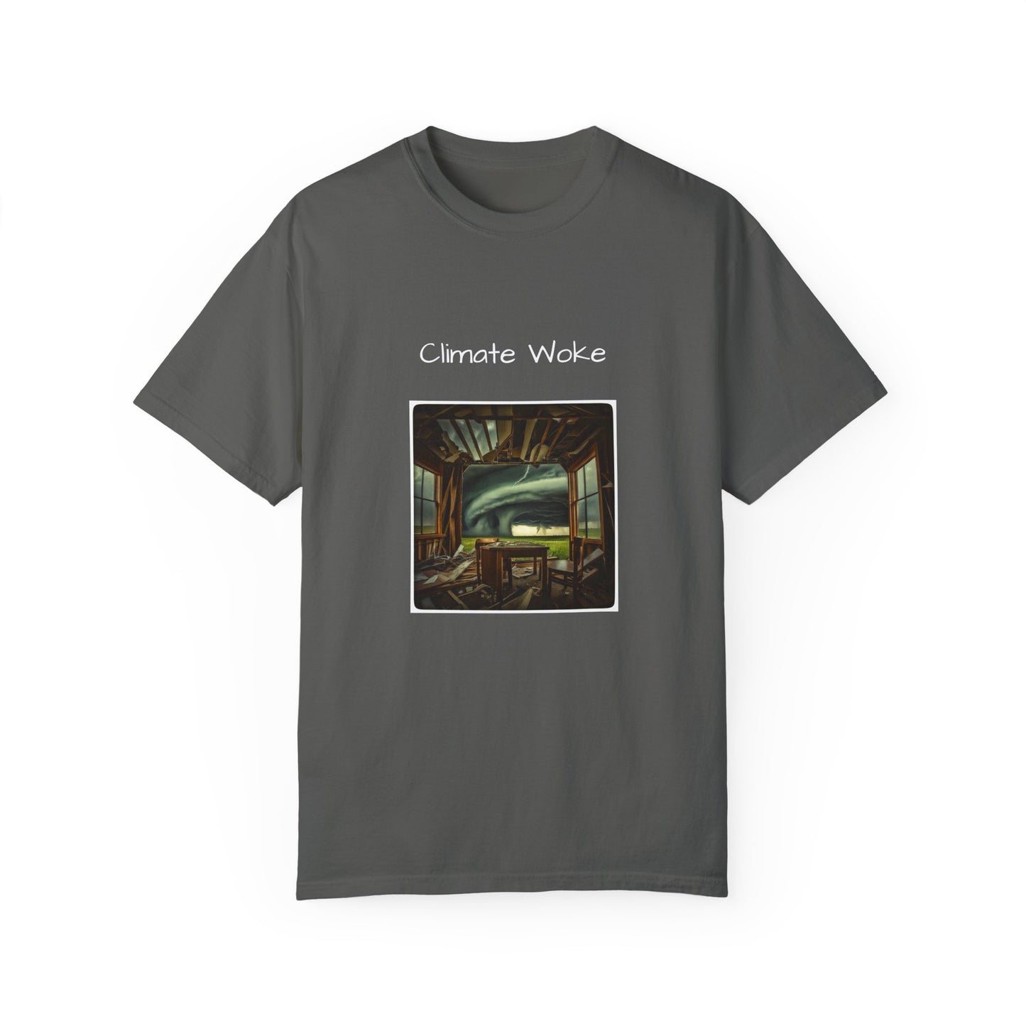 Climate Woke Unisex Garment-Dyed T-shirt