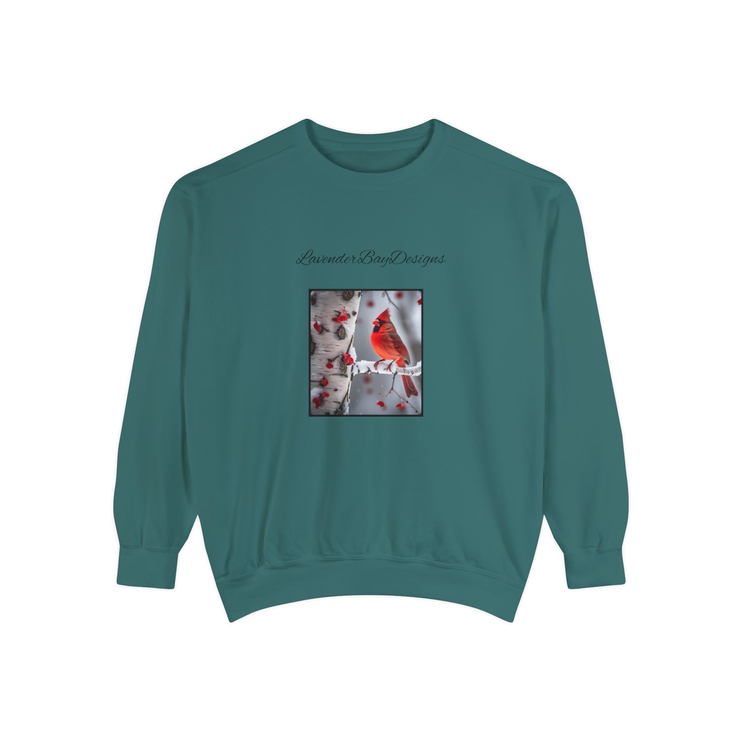 Cardinals in the Snow Unisex Garment-Dyed Sweatshirt