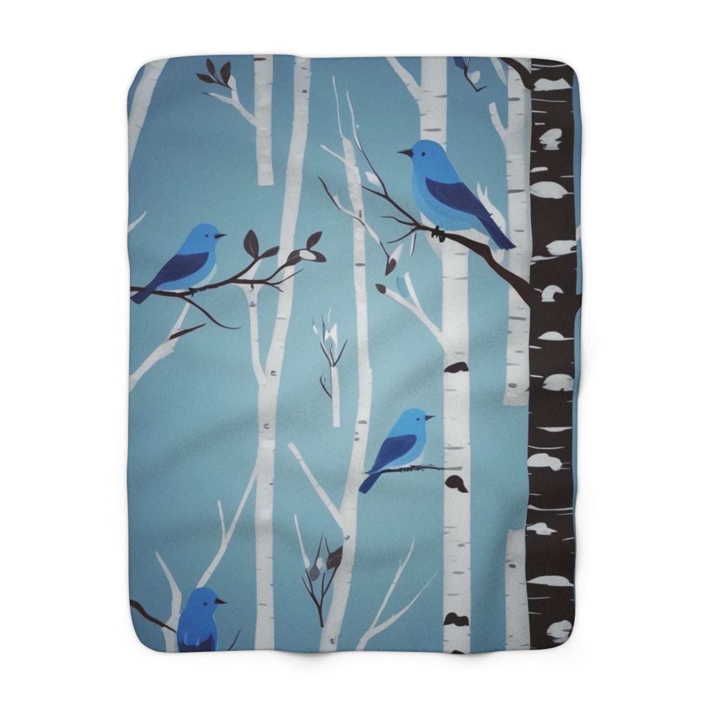 Bluebirds Sherpa Fleece Blanket