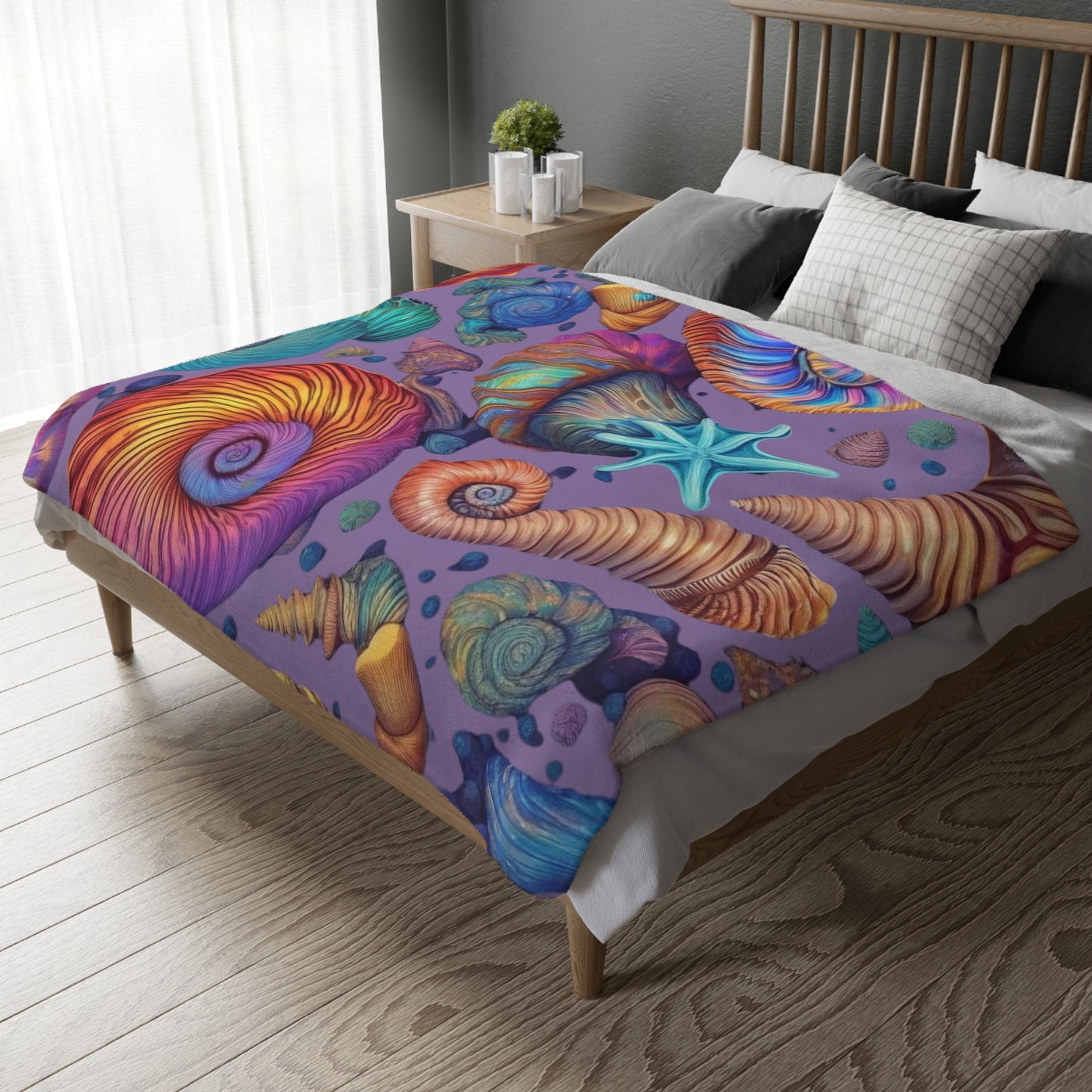 Swirling Sea Velveteen Microfiber Blanket (Two-sided print)