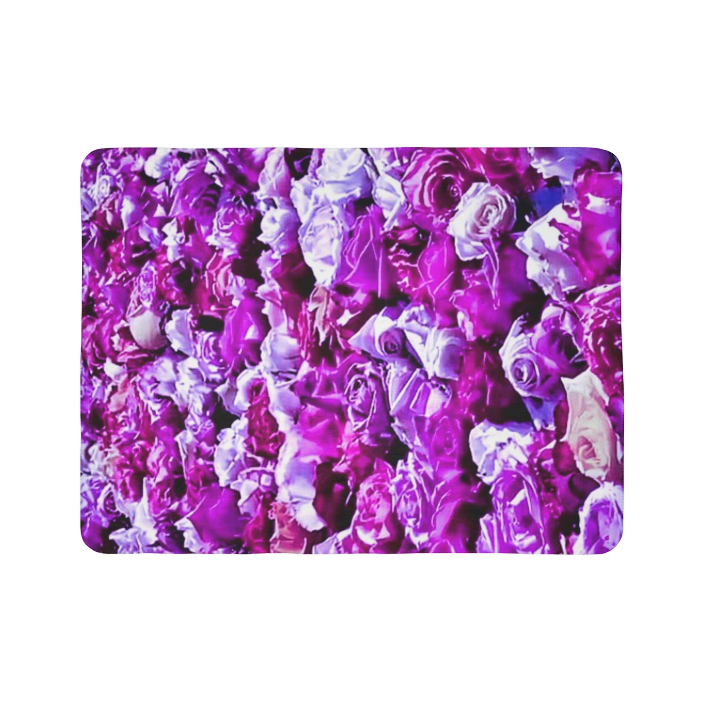 Pink Roses Fleece Sherpa Blanket