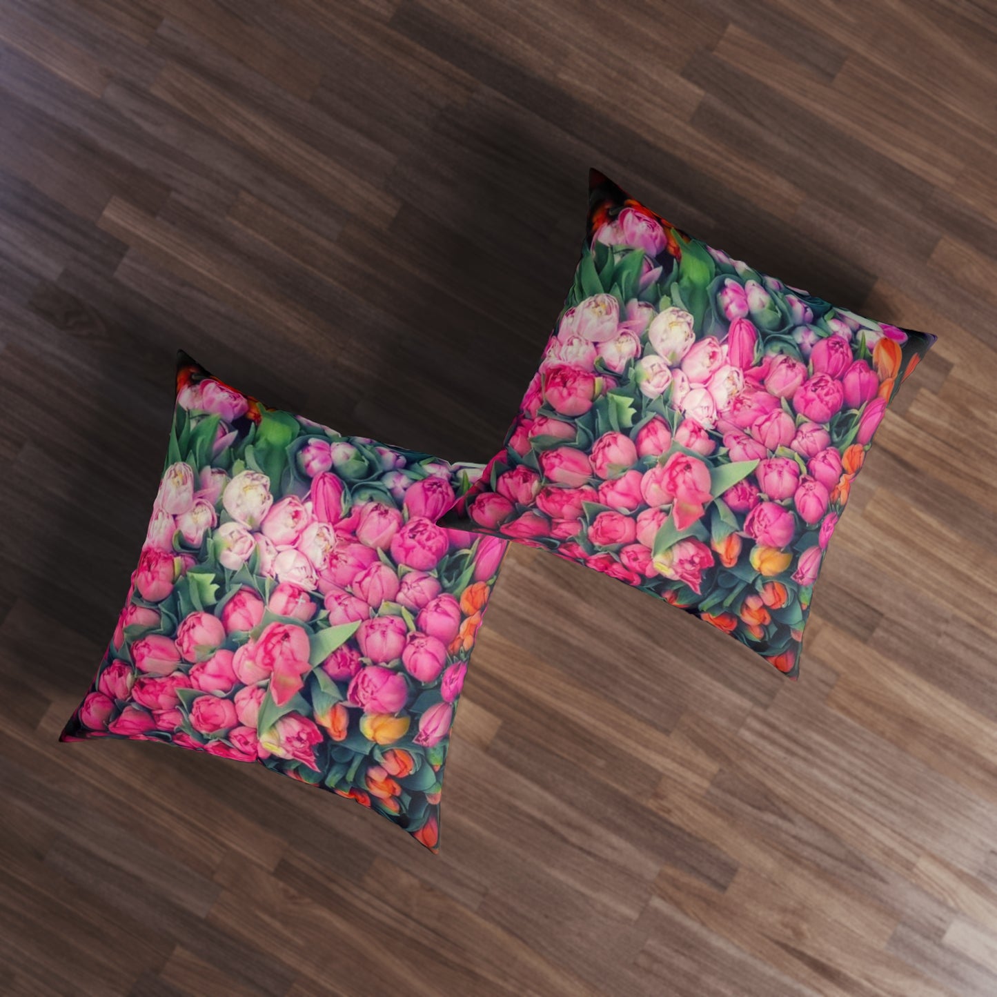 Roses Abundance Series Tufted Floor Pillow, Square