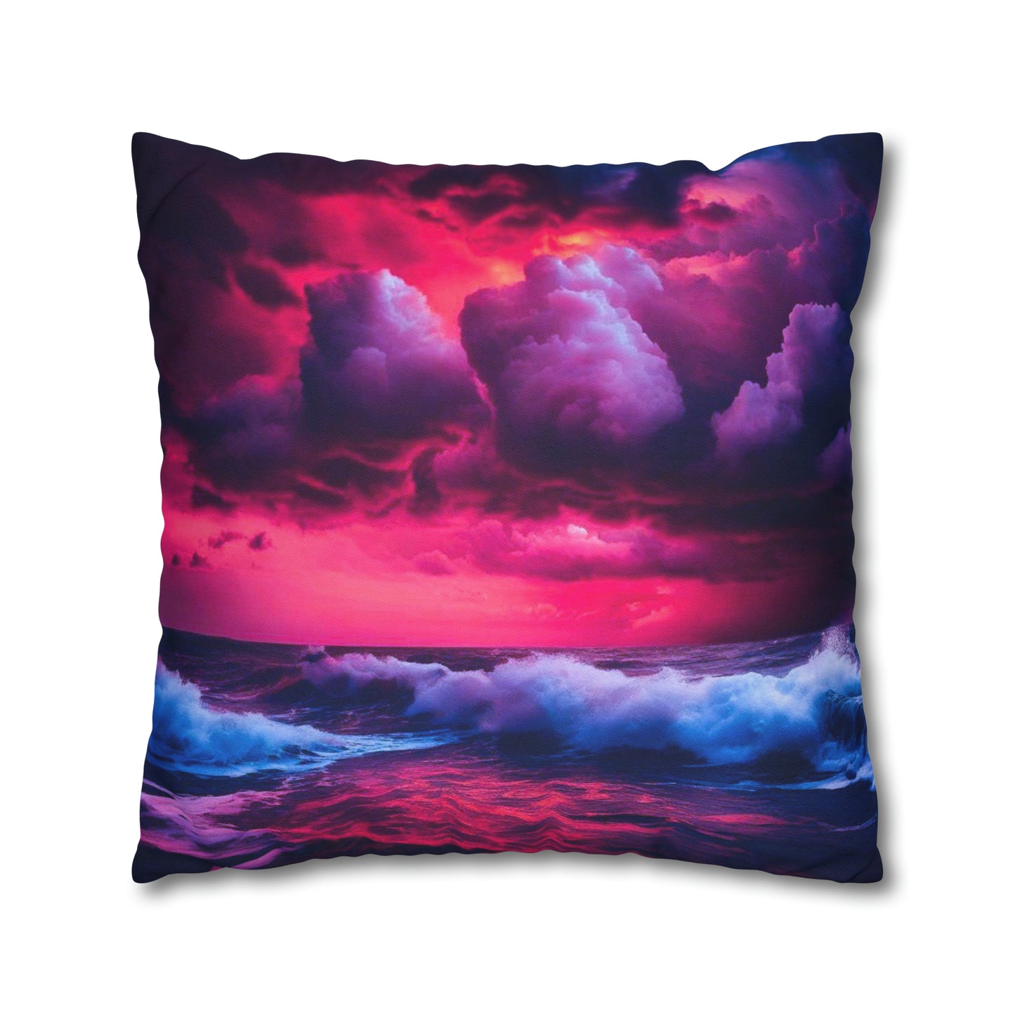 Fire Sky Spun Polyester Square Pillowcase